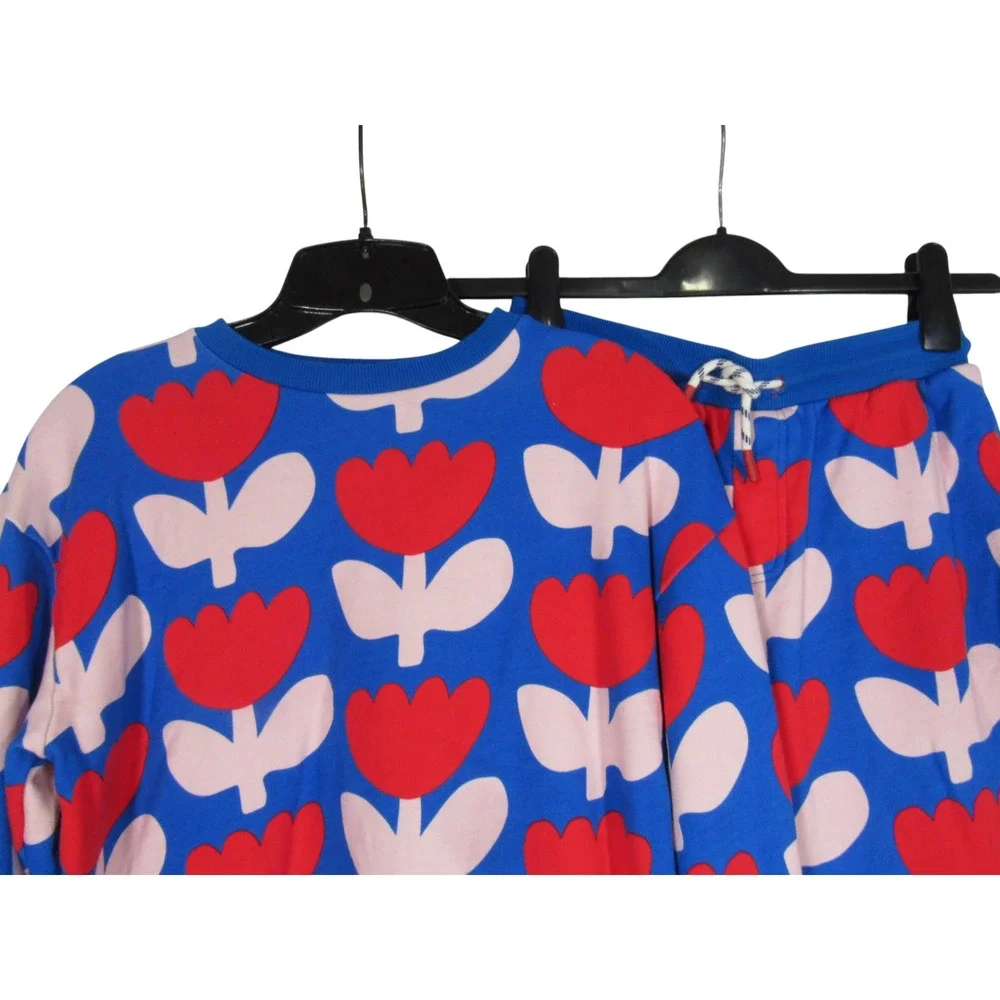 MINI BODEN Blue/Multi TULIP PRINT Pajamas Set Lounge SWEATSHIRT/JOGGERS 13-14Y